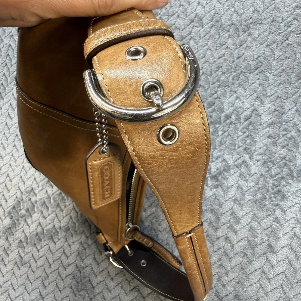 Coach Y2K Soho Hobo Shoulder Bag 9541 Tan Brown Leather Purse Hangtag Vintage